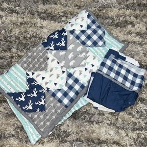 Peanutshell woodland trail collection quilt and bed skirt